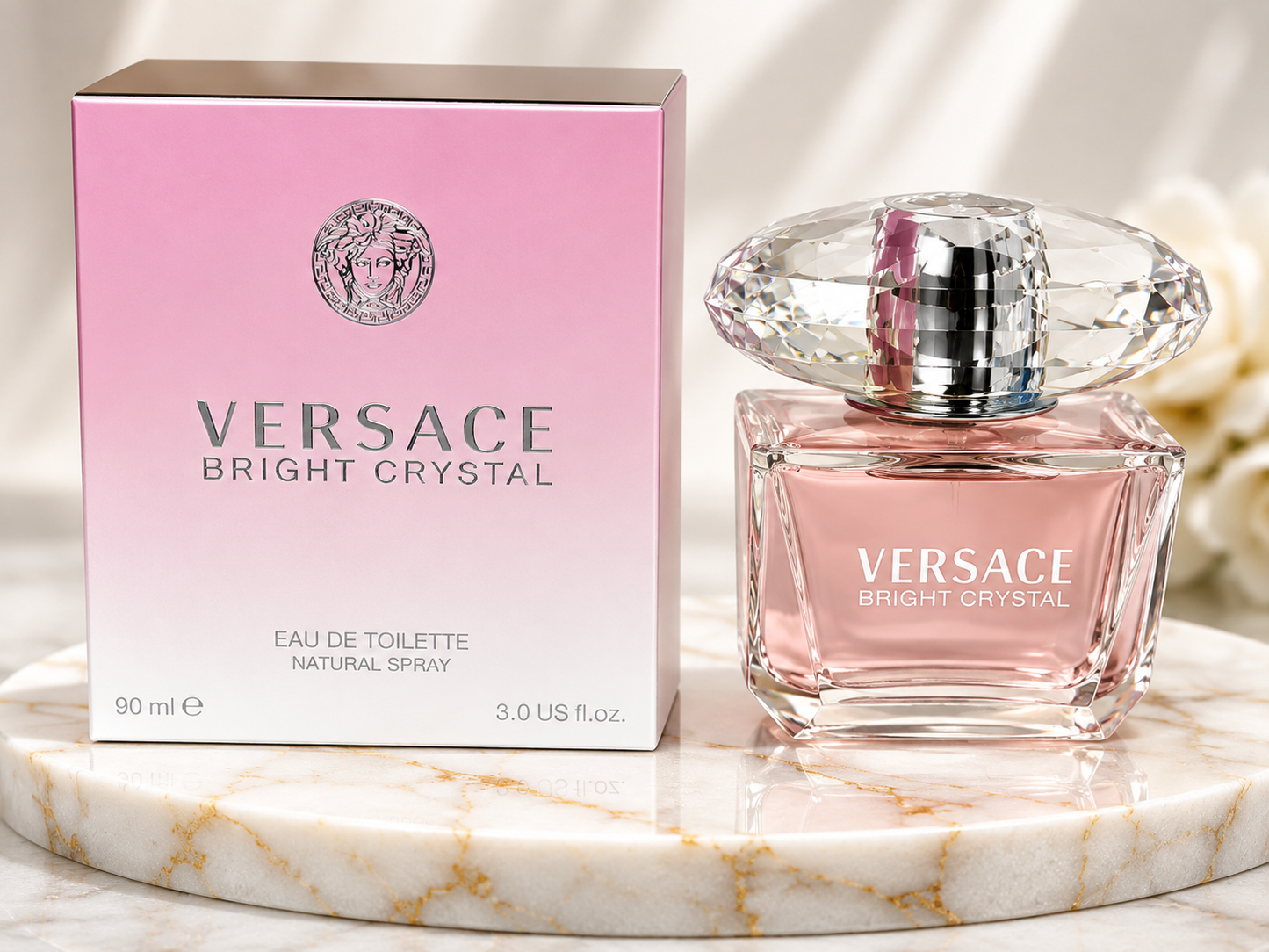 Versace Bright Crystal Eau de Toilette for Women – 3.0 oz / 90ml
