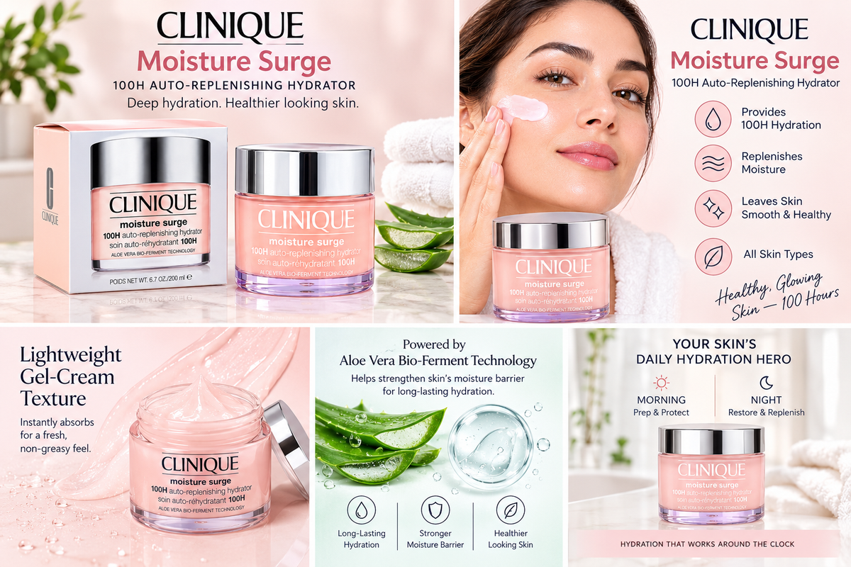 Clinique Moisture Surge 100H Auto-Replenishing Hydrator – 6.7oz - Zyphoria