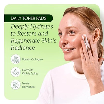 JIYU Korean Toner Pads – Snail Mucin, Niacinamide & Peptides for Dark Spots & Wrinkles (100 Ct)