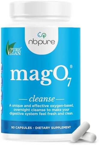 NBPure MagO7 Natural Colon Cleanse & Digestive Support – Ozonated Magnesium Oxide, 90 Capsules