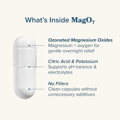 NBPure MagO7 Natural Colon Cleanse & Digestive Support – Ozonated Magnesium Oxide, 90 Capsules
