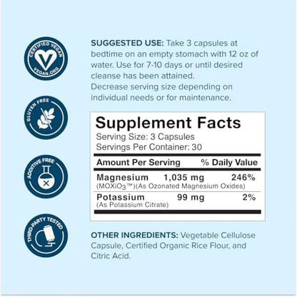 NBPure MagO7 Natural Colon Cleanse & Digestive Support – Ozonated Magnesium Oxide, 90 Capsules