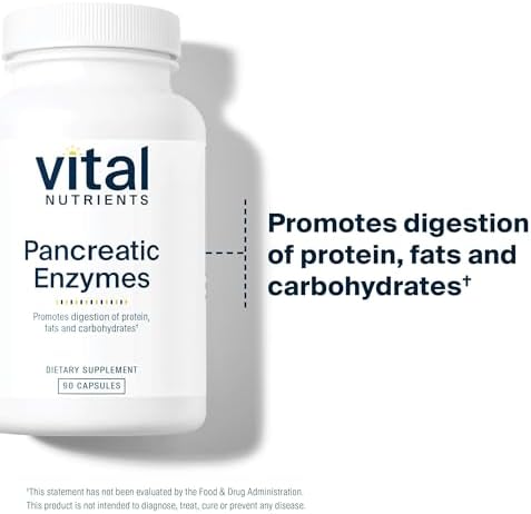 Vital Nutrients Pancreatic Enzymes 1000mg – Digestive Enzyme Supplement (90 Capsules)
