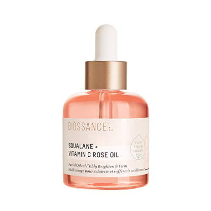 "Biossance Squalane + Vitamin C Rose Facial Oil – Brightening Serum