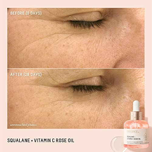 "Biossance Squalane + Vitamin C Rose Facial Oil – Brightening Serum