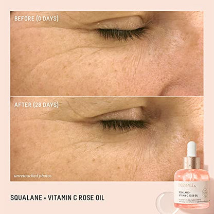"Biossance Squalane + Vitamin C Rose Facial Oil – Brightening Serum
