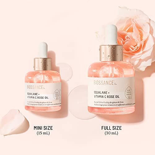 "Biossance Squalane + Vitamin C Rose Facial Oil – Brightening Serum