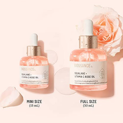 "Biossance Squalane + Vitamin C Rose Facial Oil – Brightening Serum
