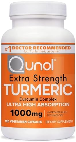 Qunol Extra Strength Turmeric Curcumin 1000mg – Ultra High Absorption Supplement (120 Capsules)