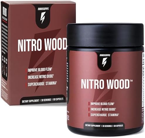 InnoSupps Nitro Wood – Nitric Oxide Booster for Men, Blood Flow & Stamina Support (60 Capsules)