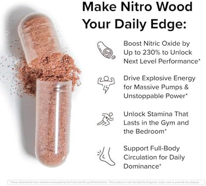 InnoSupps Nitro Wood – Nitric Oxide Booster for Men, Blood Flow & Stamina Support (60 Capsules)