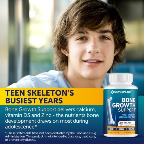 Bone & Growth Support for Kids & Teens – Calcium, Zinc & D3 Supplement (60 pcs)