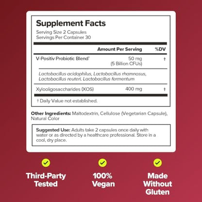 O Positiv URO Vaginal Probiotic – Odor, pH & Yeast Balance Support for Women (60 Capsules)