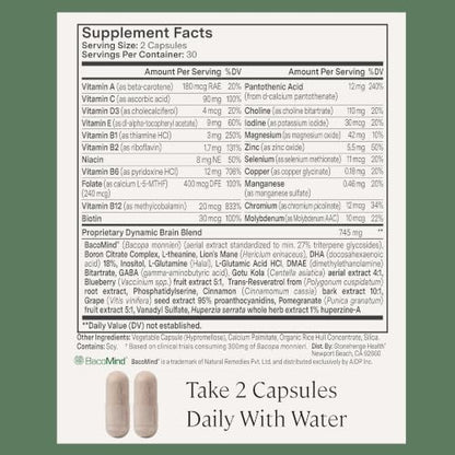 Stonehenge Health Dynamic Brain – Bacopa Supplement for Memory & Focus