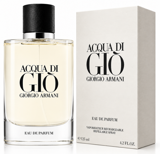 Giorgio Armani Acqua di Giò Eau de Parfum for Men – 4.2 oz / 125ml – Refillable  Product Description:
