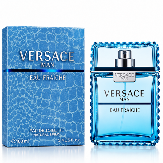 Versace Man Eau Fraîche Eau de Toilette for Men – 3.4 fl oz / 100ml