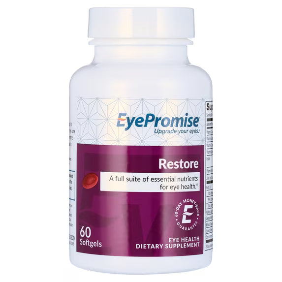 EyePromise Restore Eye Vitamin Supplement 60 Softgels with Lutein, Zeaxanthin, Omega-3, Vitamins C & D