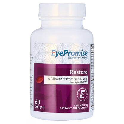 EyePromise Restore Eye Vitamin Supplement 60 Softgels with Lutein, Zeaxanthin, Omega-3, Vitamins C & D