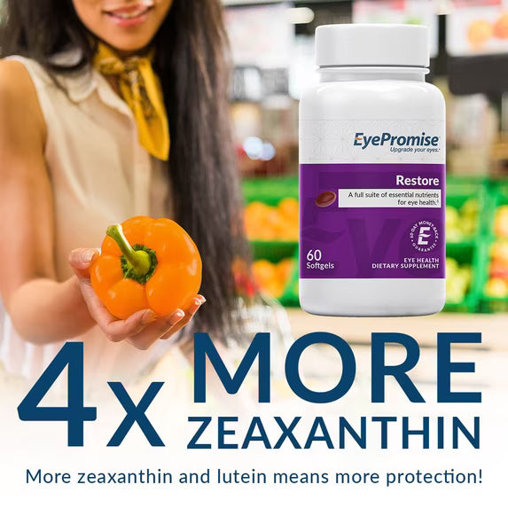 EyePromise Restore Eye Vitamin Supplement 60 Softgels with Lutein, Zeaxanthin, Omega-3, Vitamins C & D