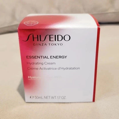 New Shiseido Essential Energy Hydrating Cream 1.7oz (50ml) Hyaluronic Acid Red - Zyphoria