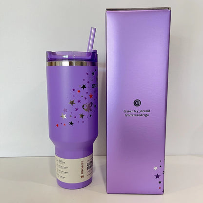 40oz Insulated Stainless Steel Tumbler with Handle & Straw – Quencher Style - Zyphoria