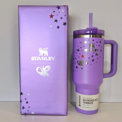 40oz Insulated Stainless Steel Tumbler with Handle & Straw – Quencher Style - Zyphoria