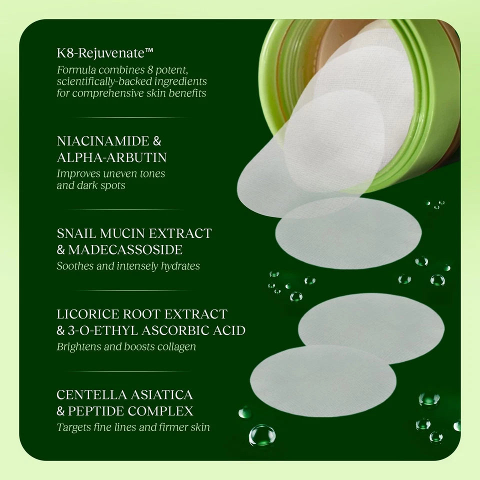 Jiyu Toning Polish Pads for Dark Spots, Wrinkles & Dull Skin