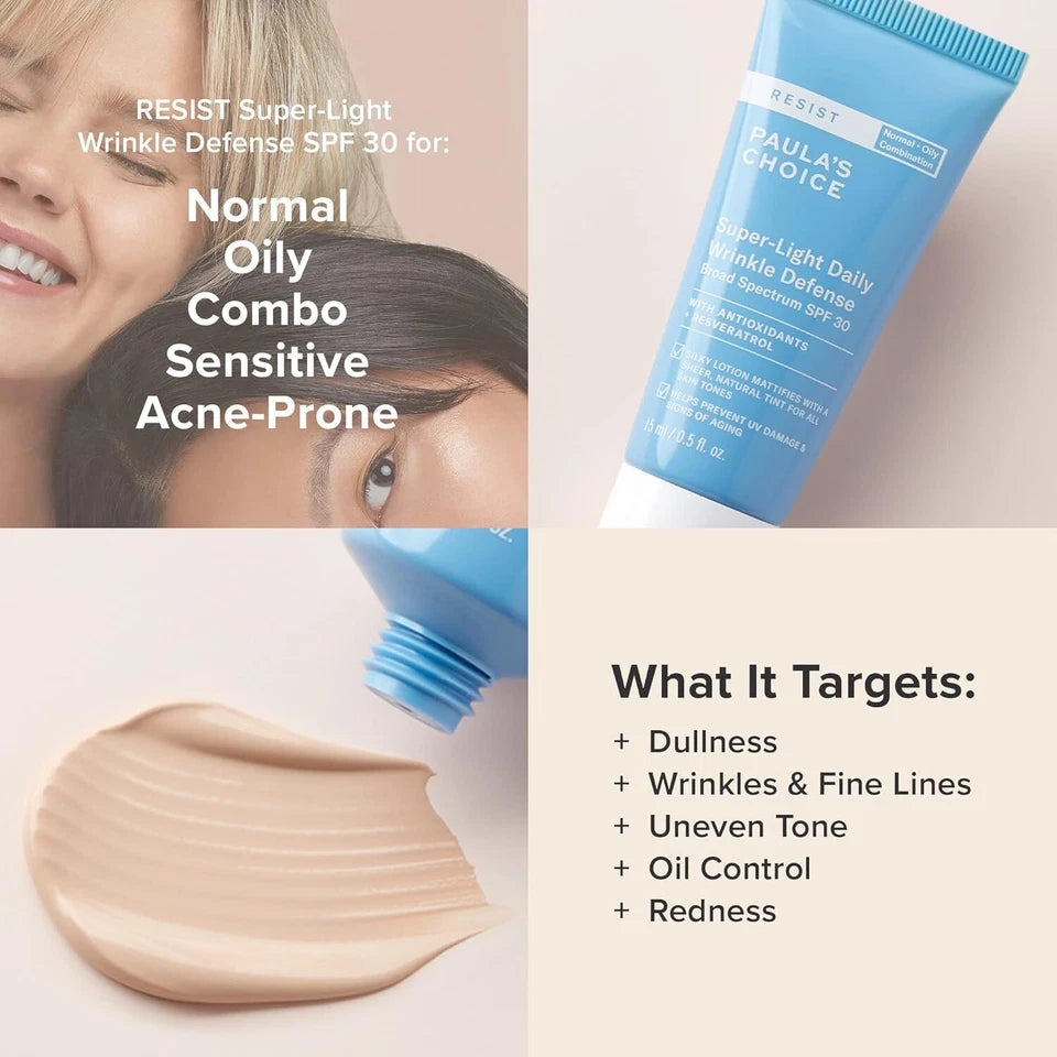 RESIST Super-Light Daily Wrinkle Defense SPF 30 Matte Tinted Face Moisturizer wi
